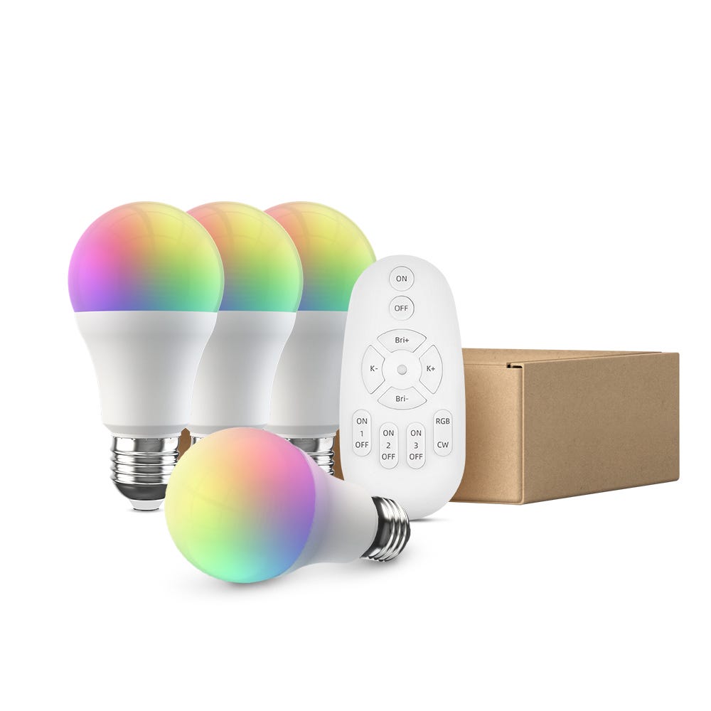 Kit di illuminazione con lampadine intelligenti e telecomando
