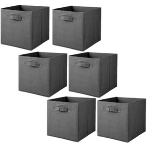 Cubes de rangement 30x30 cm (lot de 2) (etoiles - noir et gris)