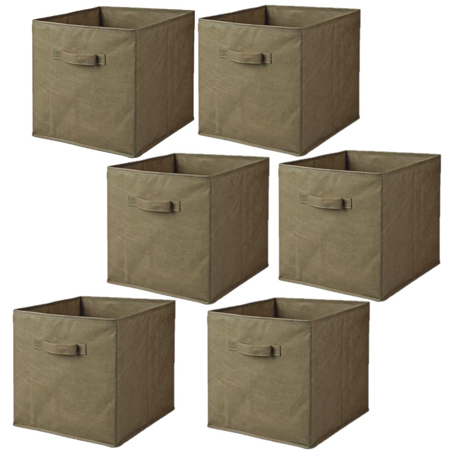Lot de 6 cubes de rangement pliables en polypropylène avec poignée