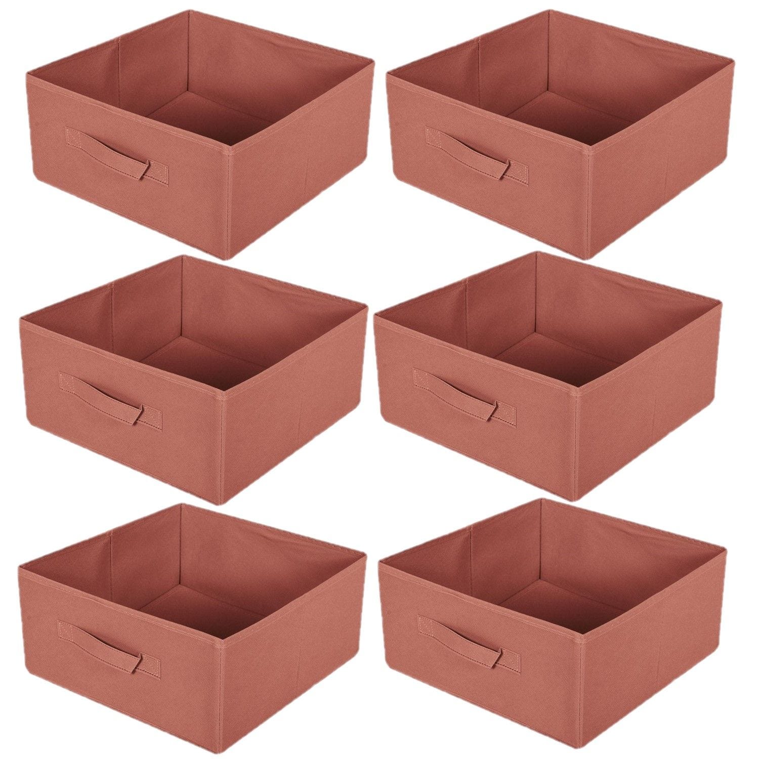Lot De 6 Cubes De Rangement Pliables En Tissus Avec Poignée
