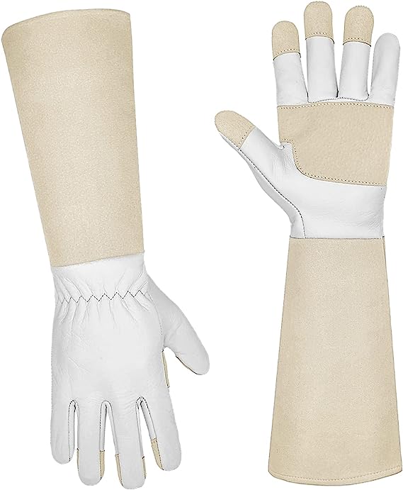 Herwey Élagage de longs gants, gants, gants de cuir de jardinage d