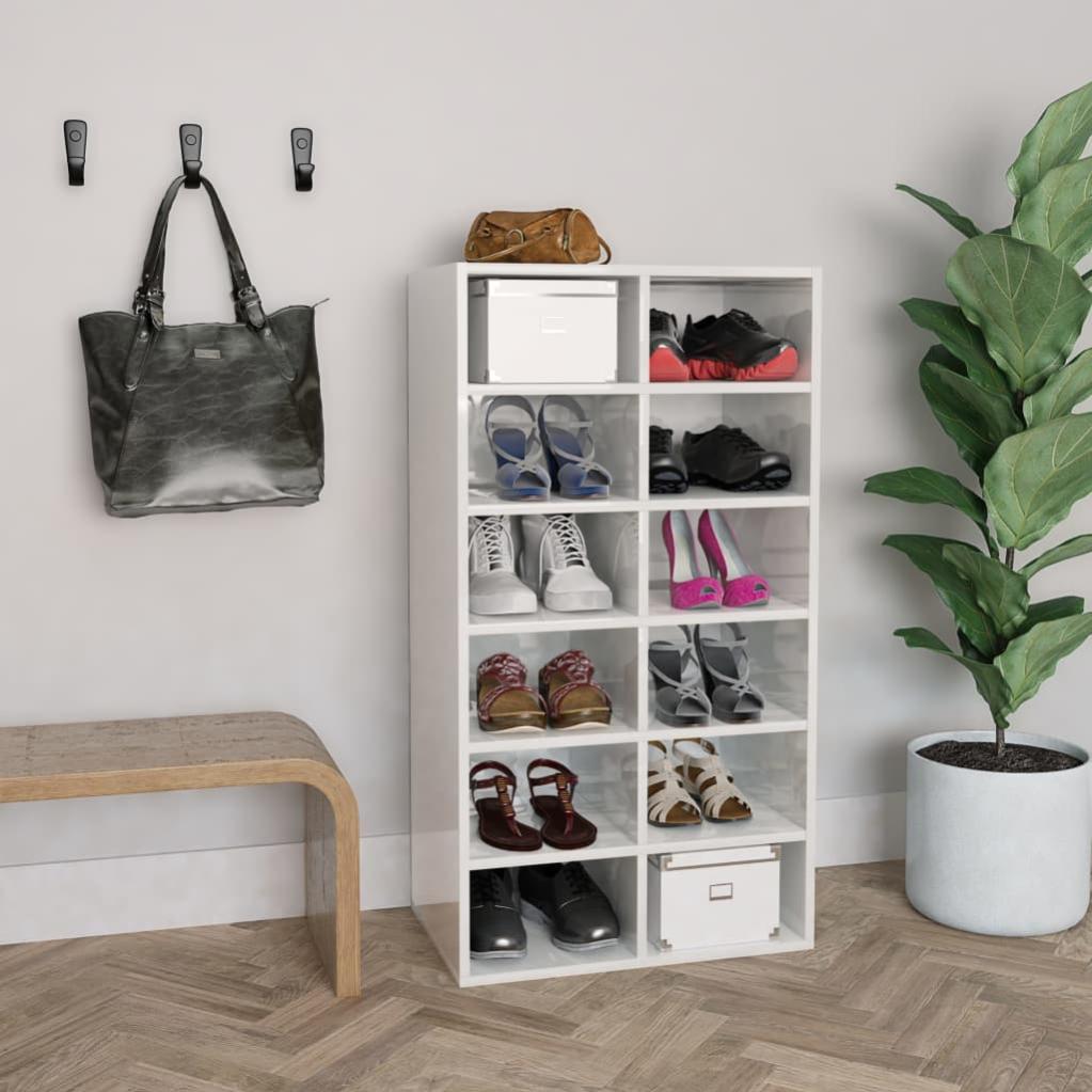 Armadio Per Scarpe Bianco 80x35.5x180 Cm - Legno Multistrato, 2 Porte, Facile Assemblaggio