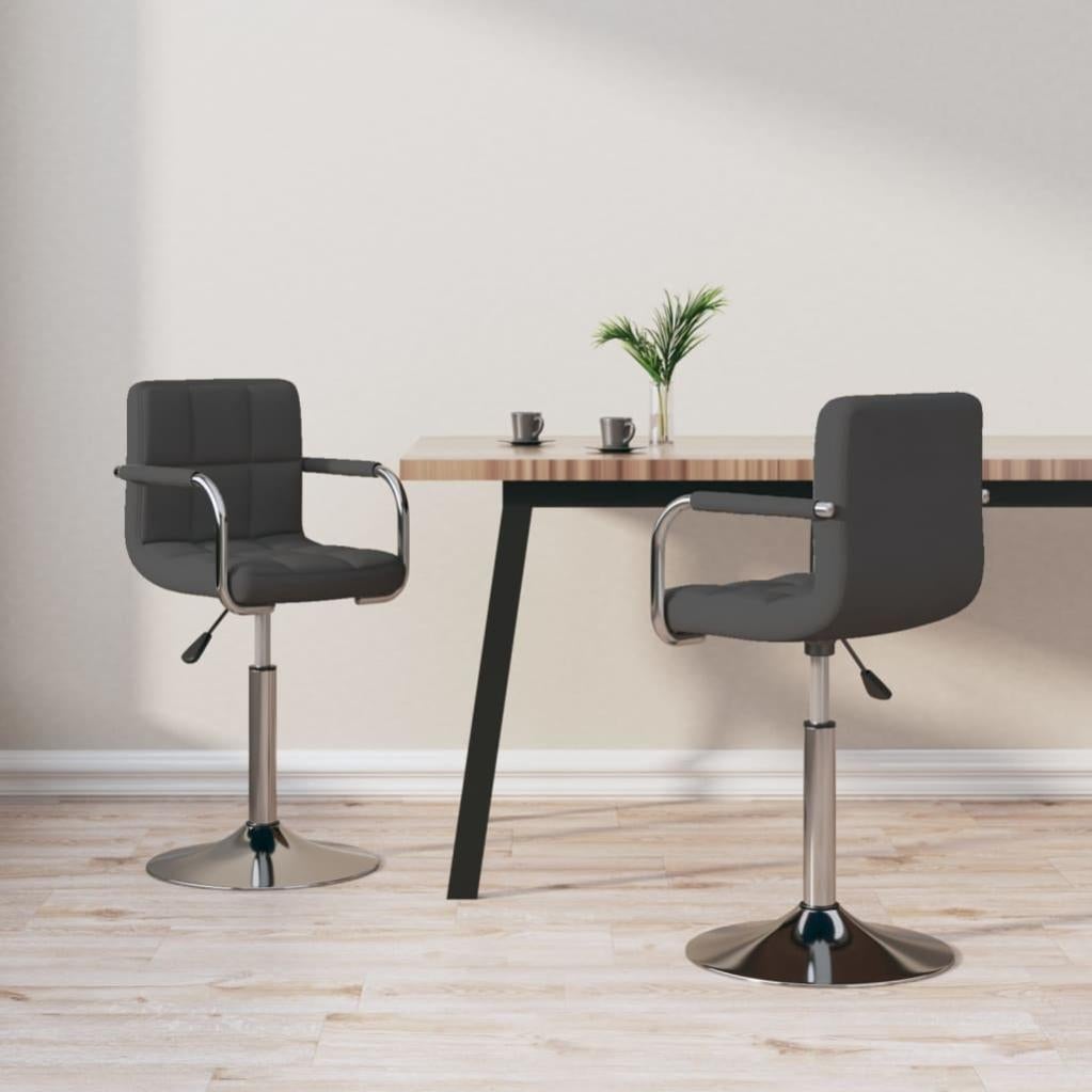 VidaXL Sedie Da Pranzo Girevoli In Velluto Grigio Scuro – 2 Pezzi Con Regolazione Altezza E Base In Acciaio - 2