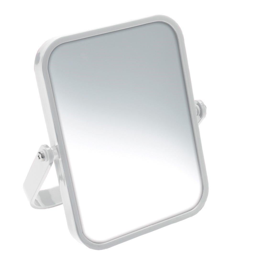Specchio Ingranditore 20X Con Luci LED Da Trucco 15,2 Cm 3 Colori Dimmerabile Portatile Con Ventose Bianco