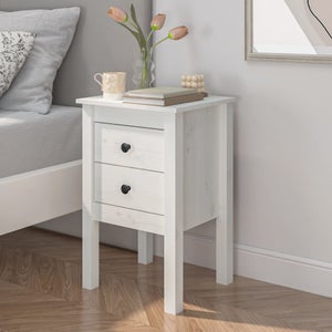 Maison Exclusive - Mesa de cabeceira 50x35x61,5 cm madeira de pinho maciça  branco