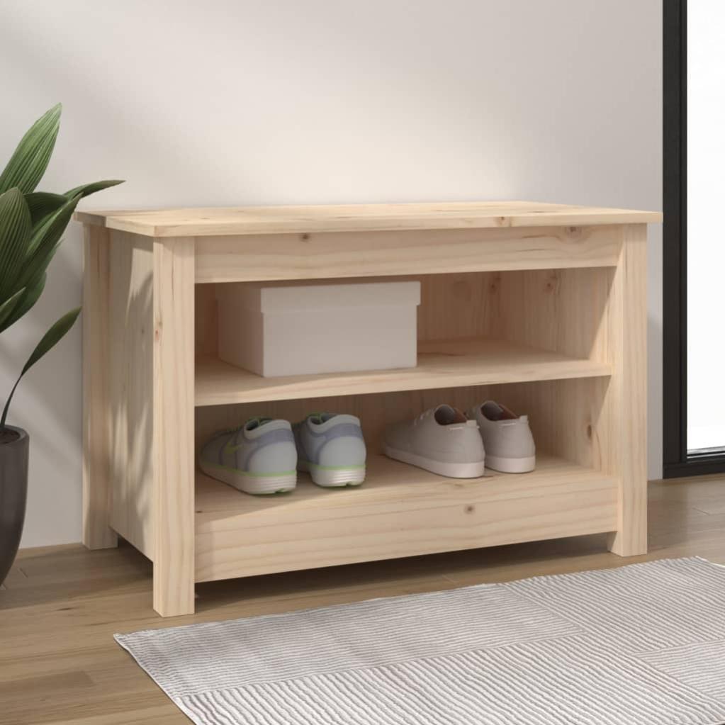 Scarpiera-Scaffale Per Scarpe 69x27x41 Cm In Legno Massello Di Noce