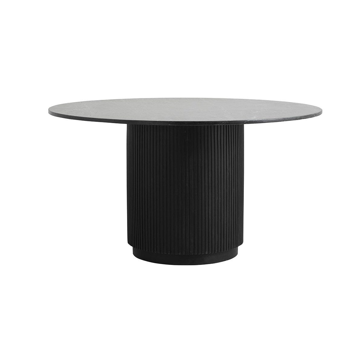 Soldes - Table repas ronde plateau marbre pour 2 à 4 personnes