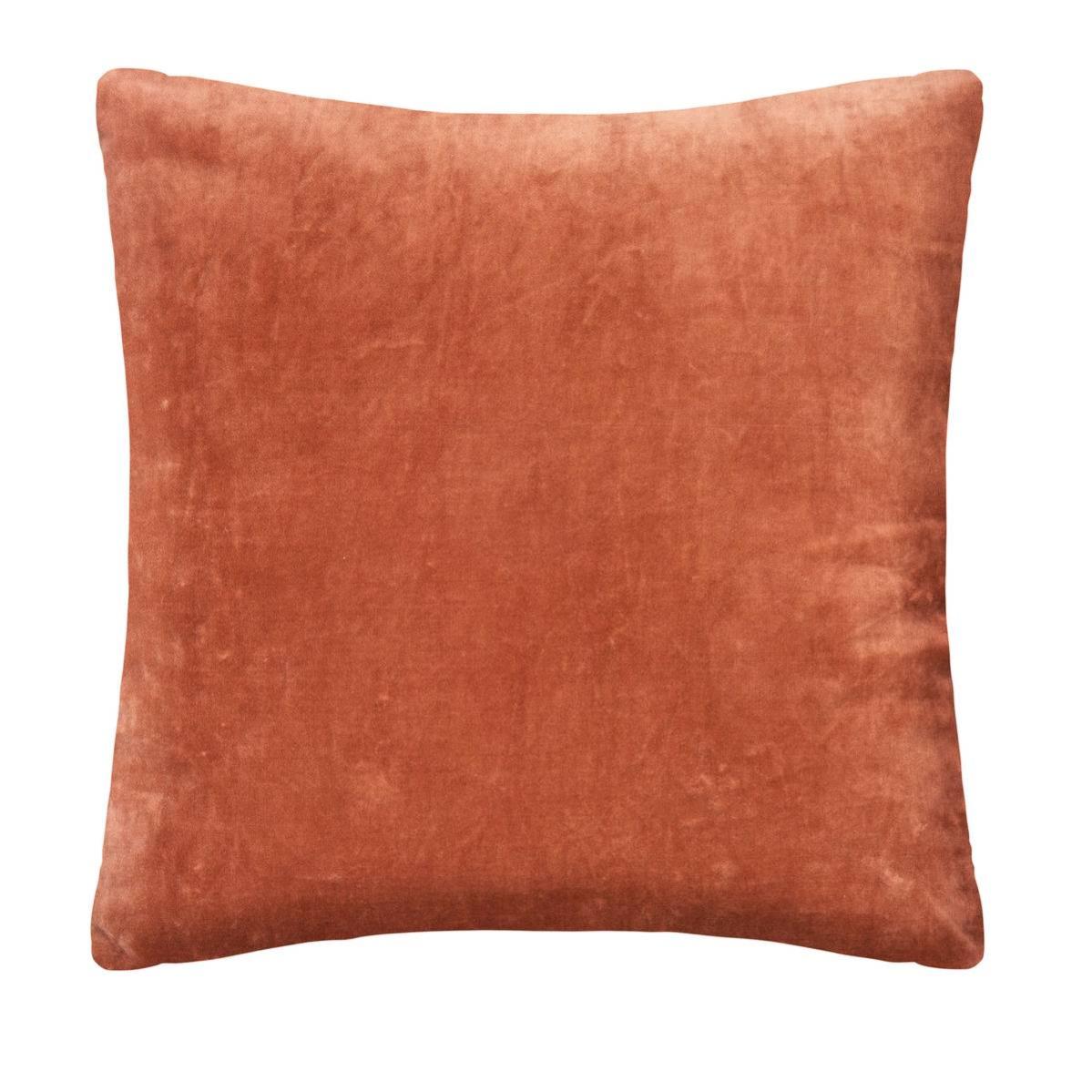 Coussin Déhoussable Atmosphera Lilou - Velours Polyester 30x50 Cm - Rose Terracotta