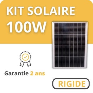 Kit solaire panneau solaire 12V 100W camping-car Uniteck pas cher
