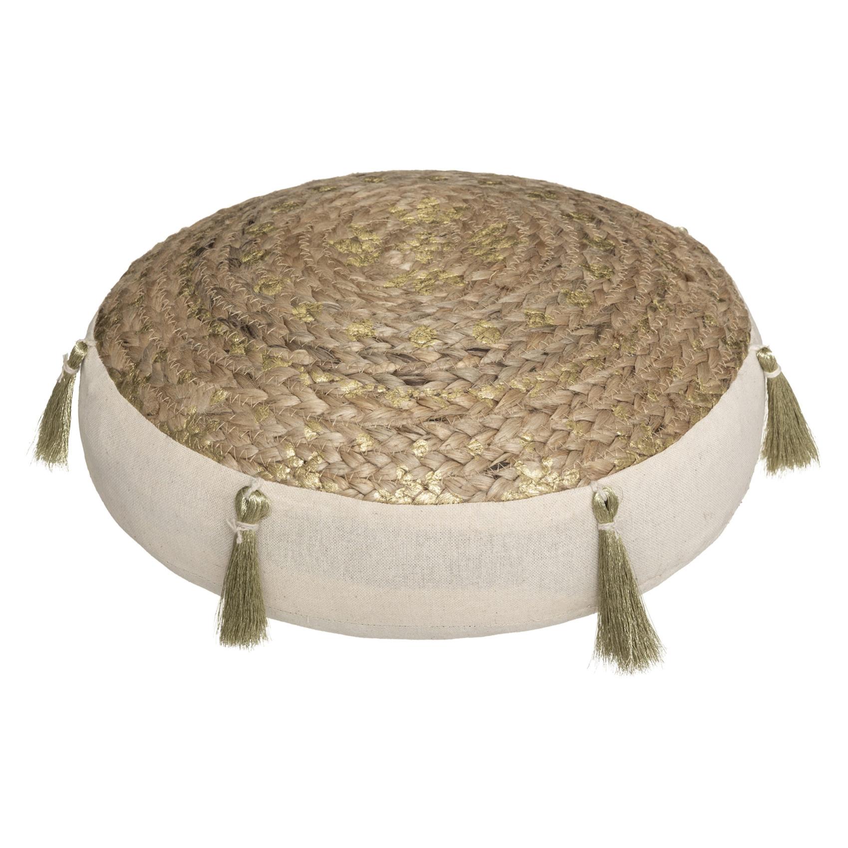 Coussin de sol en jute Shine Beige d 38 x 8 cm Jute Leroy Merlin