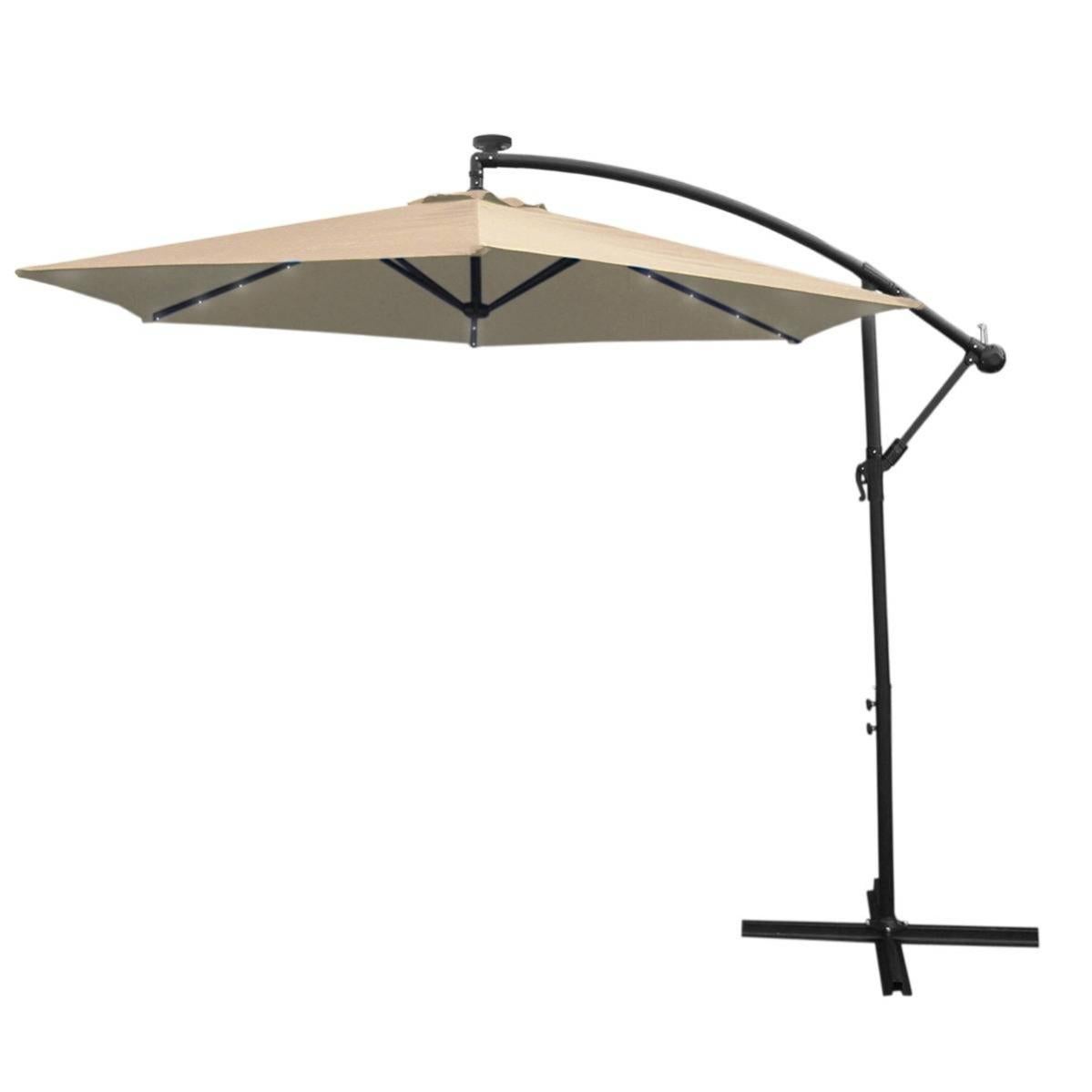 Ombrellone con LED 300 cm rosso - manovella - Leroy Merlin