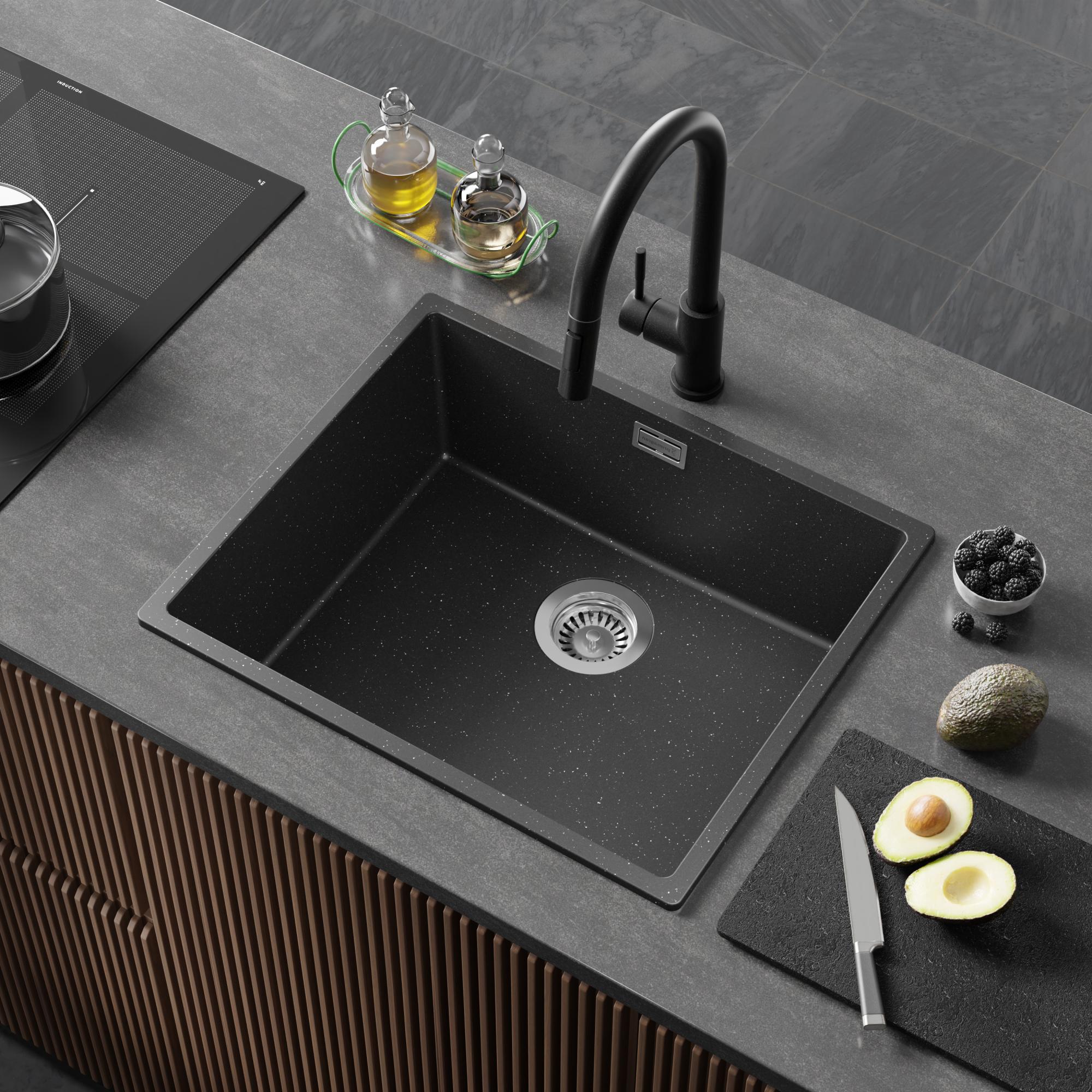 Fregadero Cocina 56 x 47 cm Fregadero Granito Un Seno Sif n