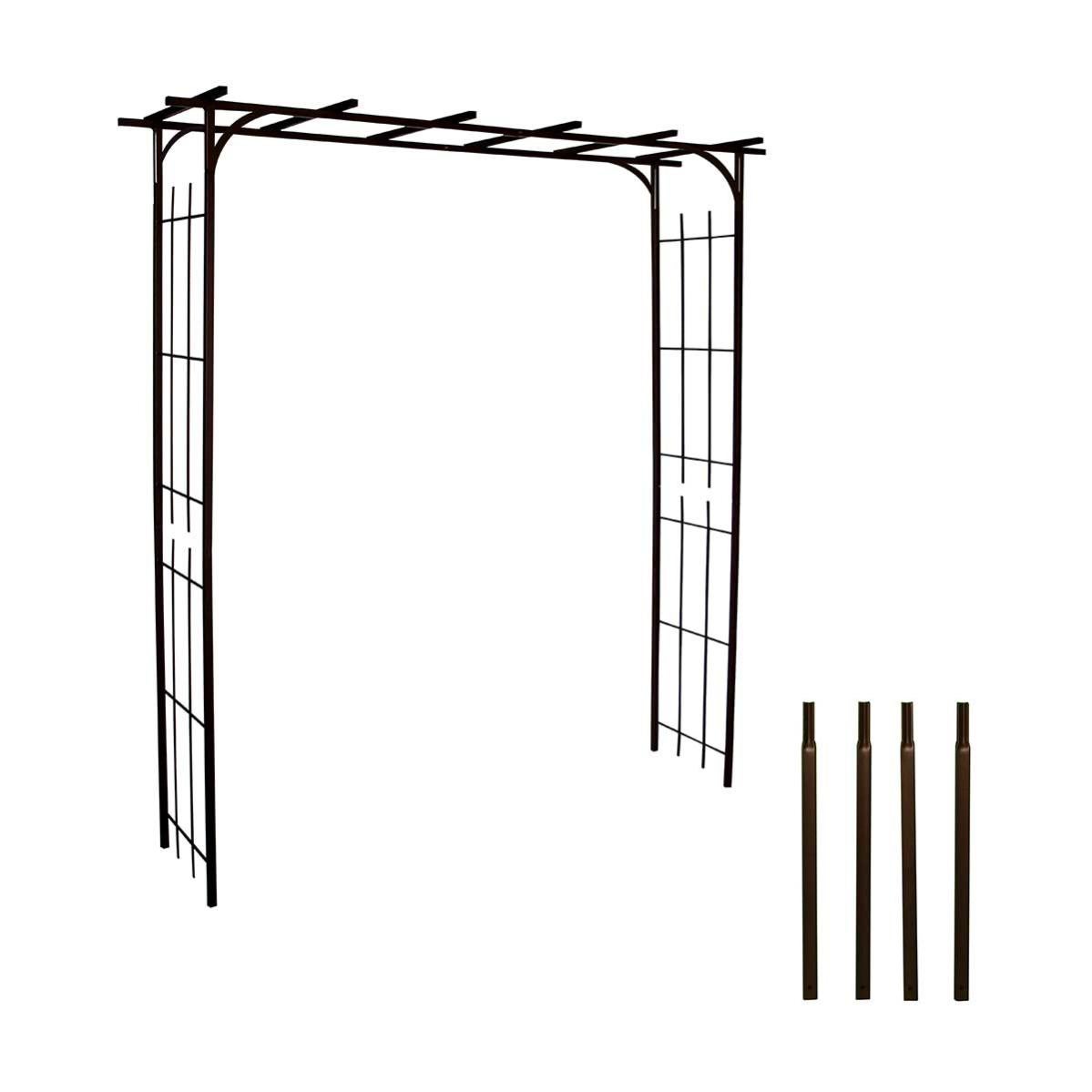 Kit arche de jardin pergola en fer vieilli tubes carrés grand modèle — free download
