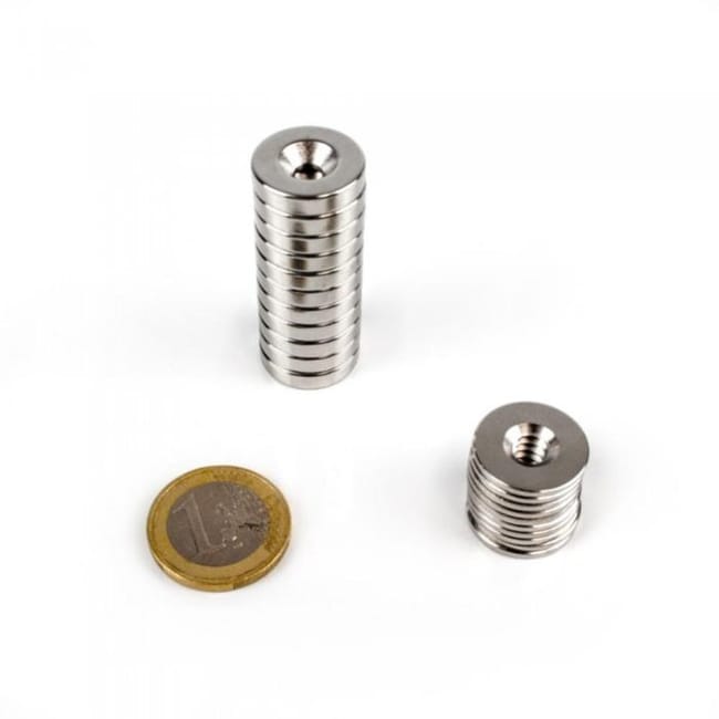 Kit magnétique à visser Lot de 10 aimants diamètre 15mm | Leroy Merlin petit aimant leroy merlin