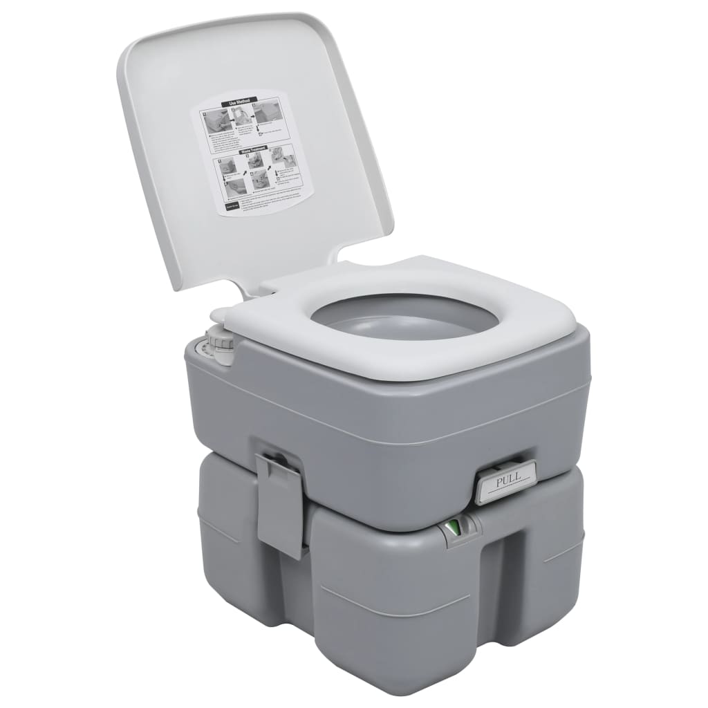 Maison Exclusive - WC Portatile per Campeggio Grigio 20+10 L