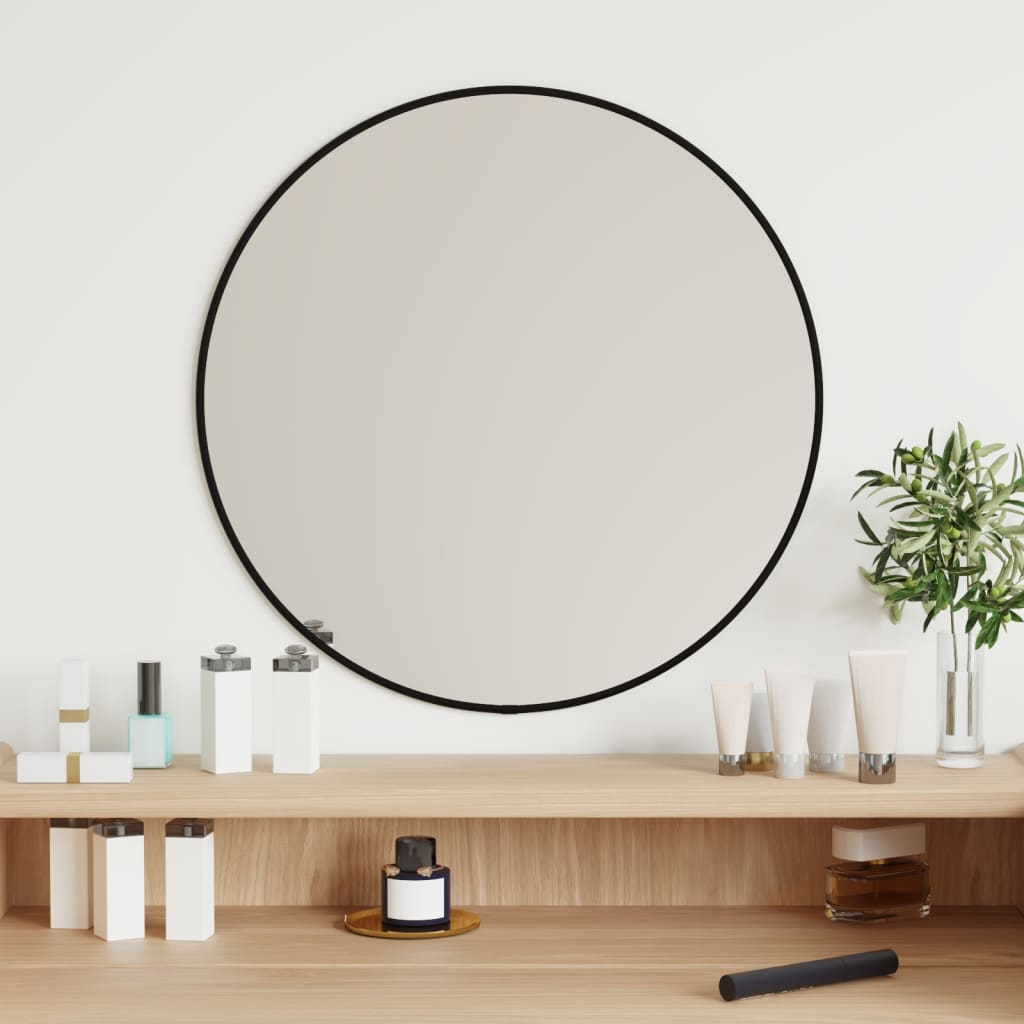 Espejo Redondo de 60 cm con moldura de PVC color negro