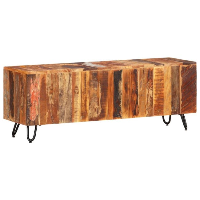 Mobile TV In Legno Di Recupero 110x30x40 Cm – Multicolore Fatto A Mano Con 3 Cassetti
