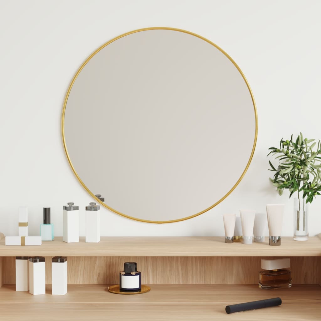 Espejo redondo con marco dorado Ø 51 cm - ILUHOME