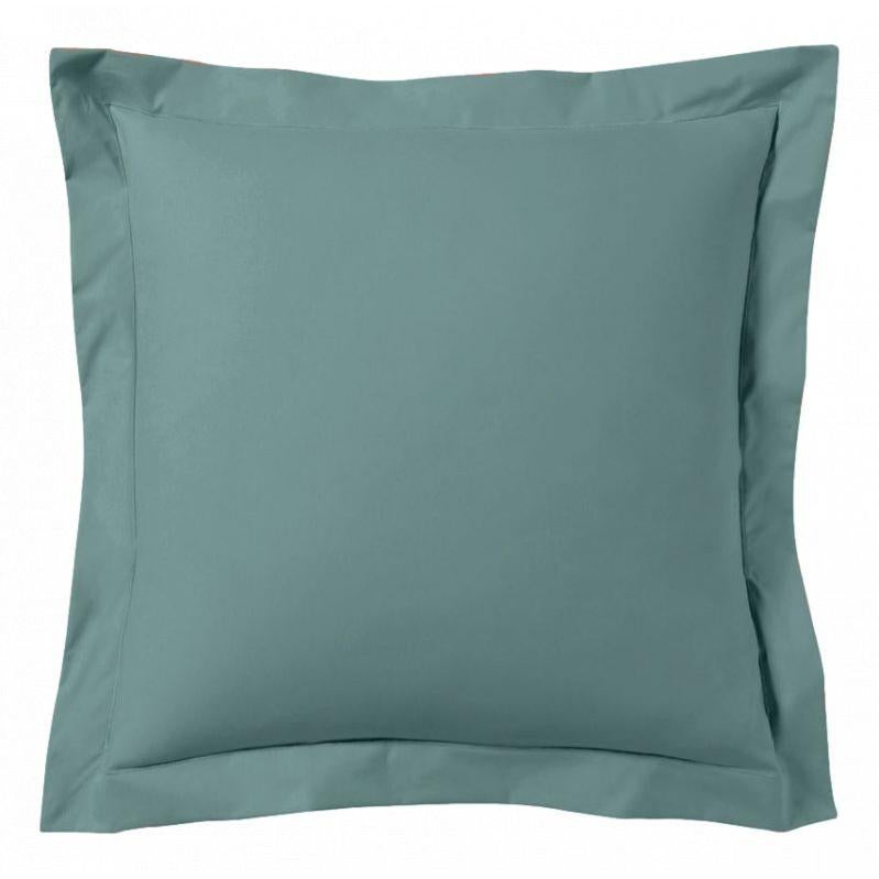 Taie D'oreiller 100% Coton Mako Satin Alreya - 50x50 Cm Bleu Marin - Fermeture YKK Cachée - 210 Fils/pouce