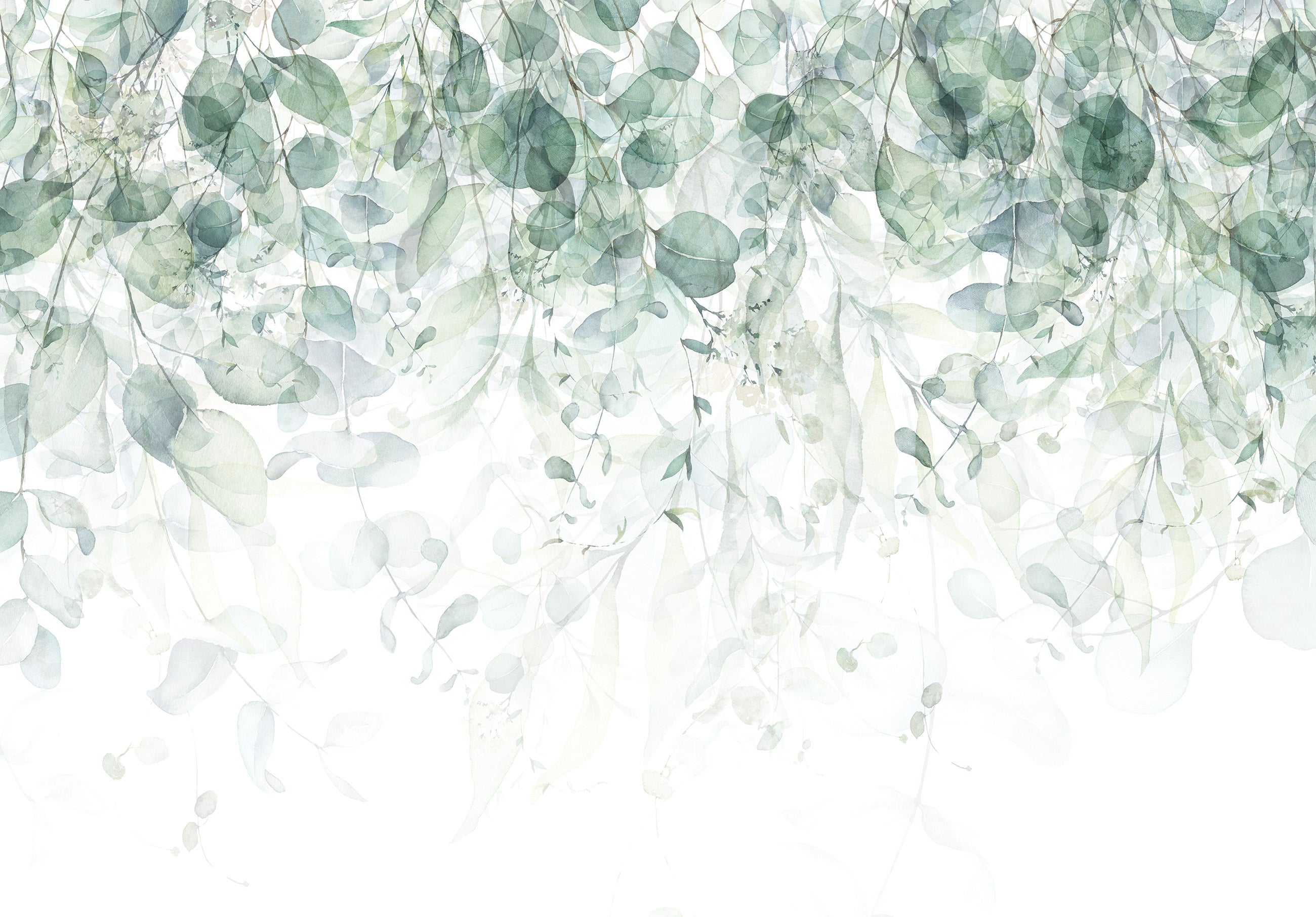 Papel pintado vinílico fotografia hojas verde 312x219 cm - incluye cola - moderno salon dormitorio