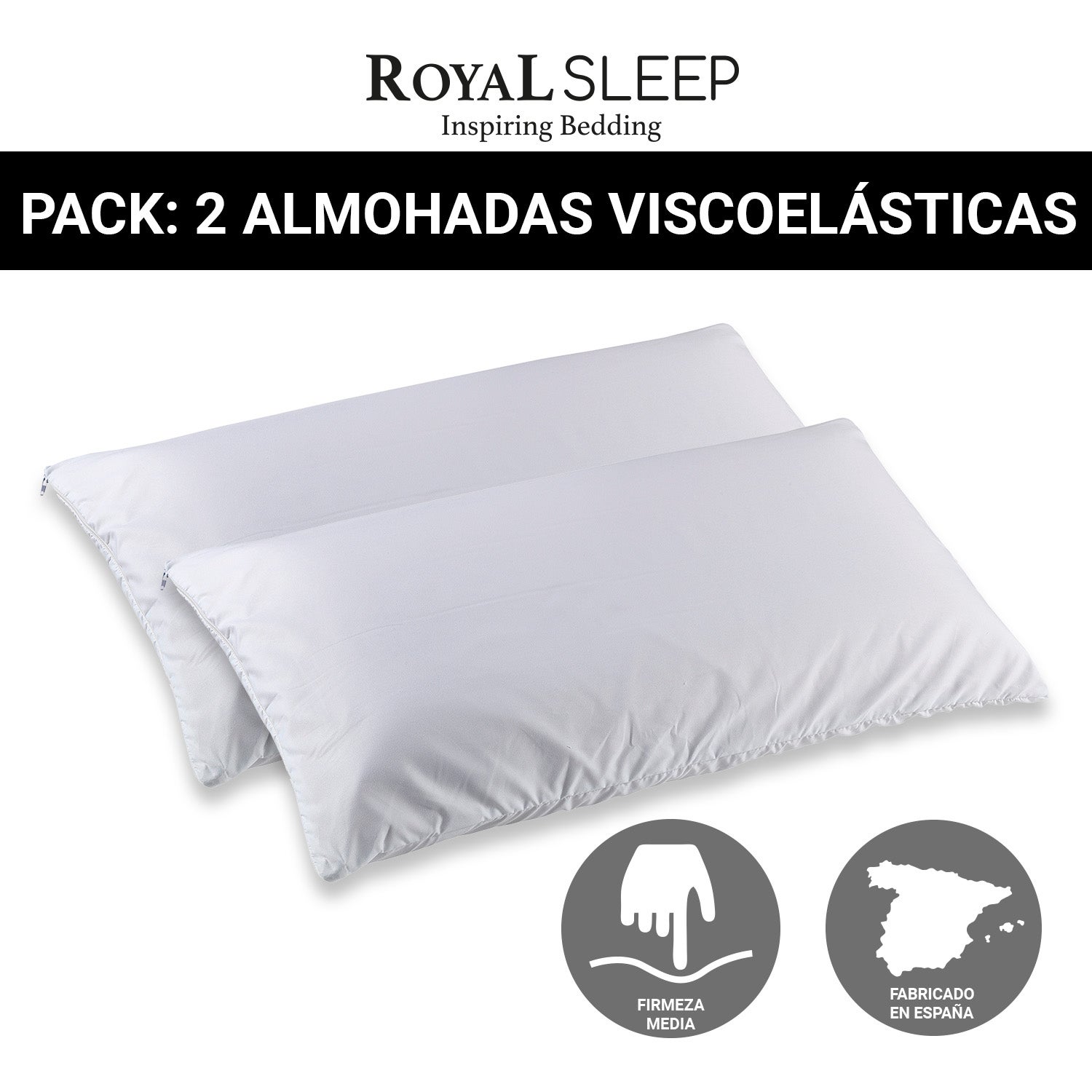 Pack 2 Viscofeel, Royal Sleep, Firmeza Media, Adaptabilidad Total, Bajo Certificaciones de Calidad 90 cm | Leroy Merlin