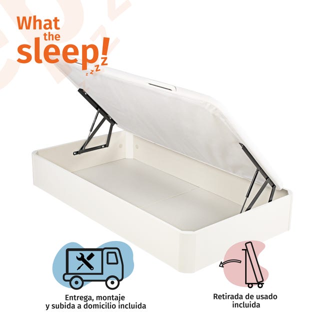 ROYAL SLEEP Canapé Abatible (135x190) Montaje y Retirada de Usado, Gran  Capacidad, Tapa 3D Transpirable, Color Blanco