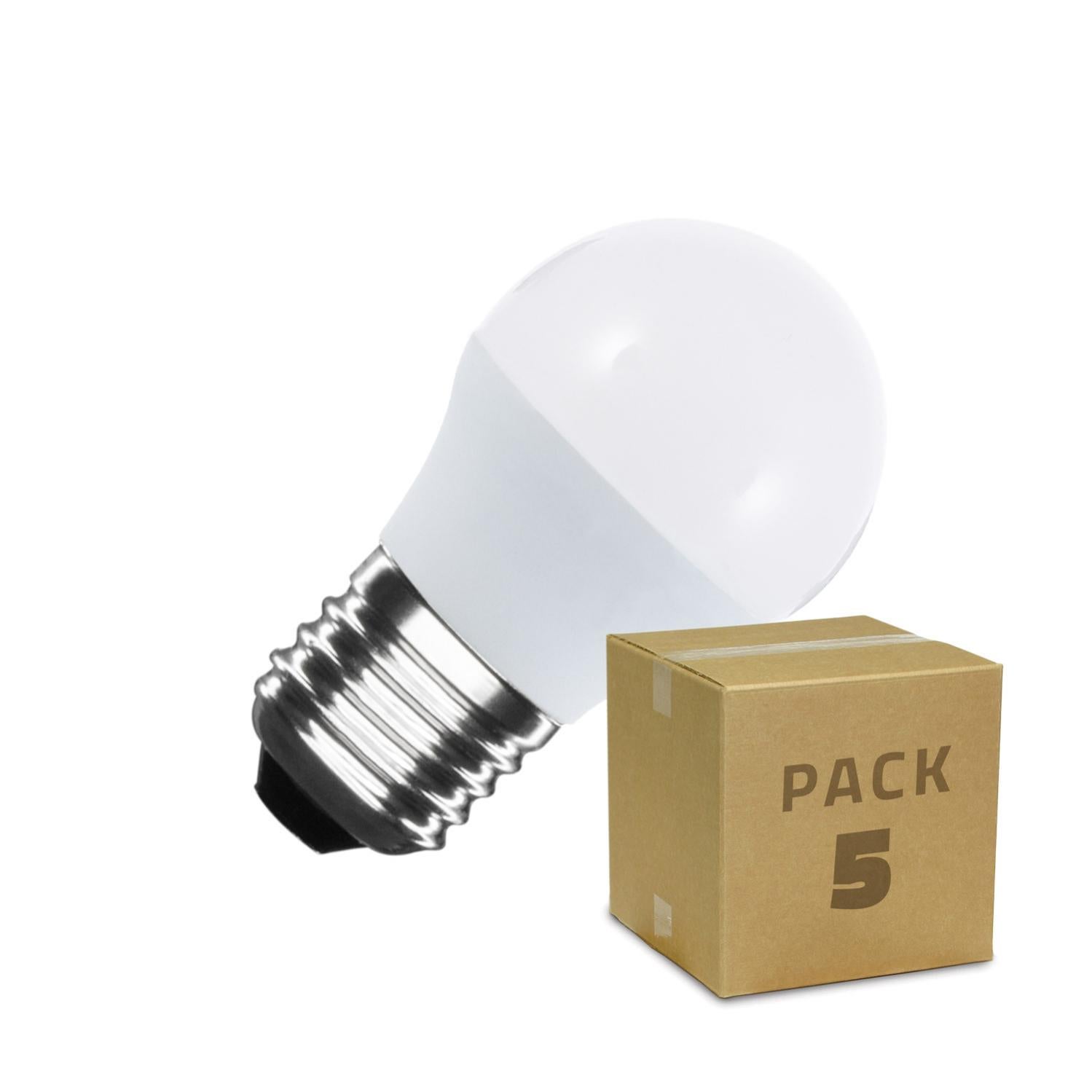 Pack 5 Ampoules LED E27 5W 400 lm G45 Blanc Chaud 2800K 3200K 180º Leroy Merlin