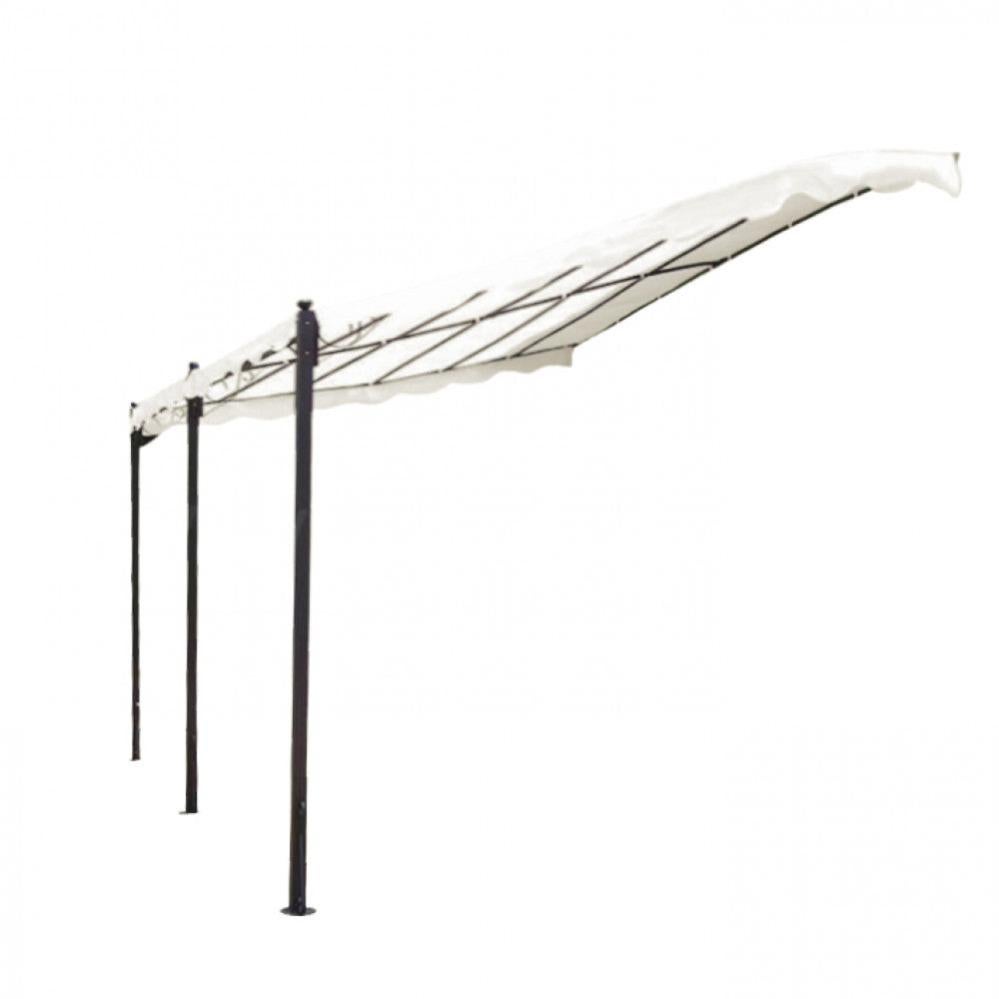 Gazebo pergola in acciaio veranda addossata fissaggio a parete 3x4 mt