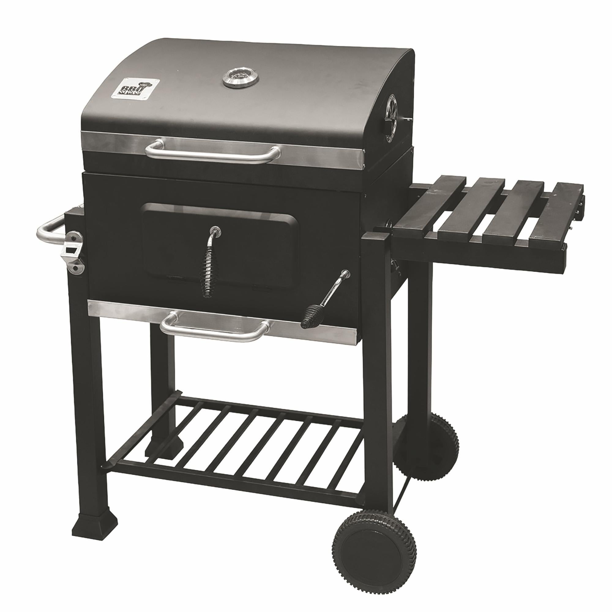 Kit Barbecue Base Rettangolare Argentino - Tavola In Legno Di Pino, Coltello E Forchetta In Acciaio, Custodia In Ecopelle - Blu