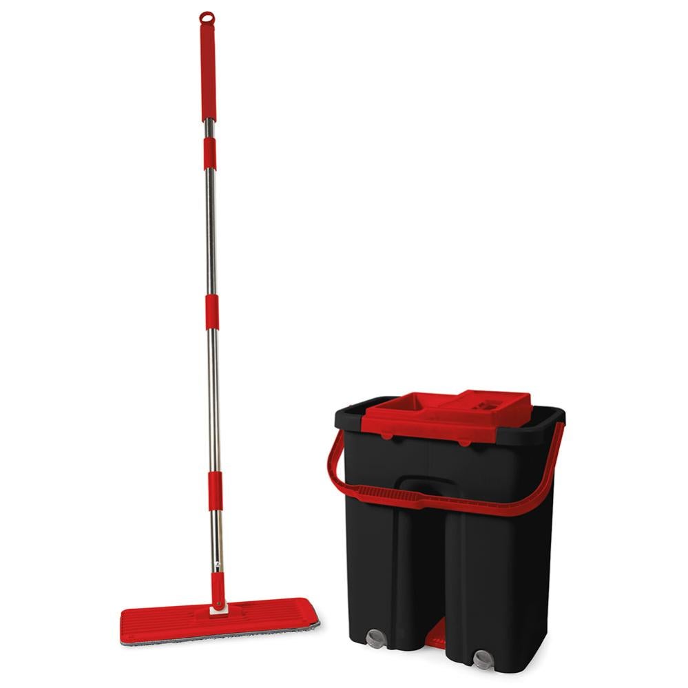 Mop Turbo Set Mocio Tergipavimento Con 3 Tappetini In Microfibra E Secchio Facile Da Strizzare Pulizia Dei Pavimenti Lavabile 91584069