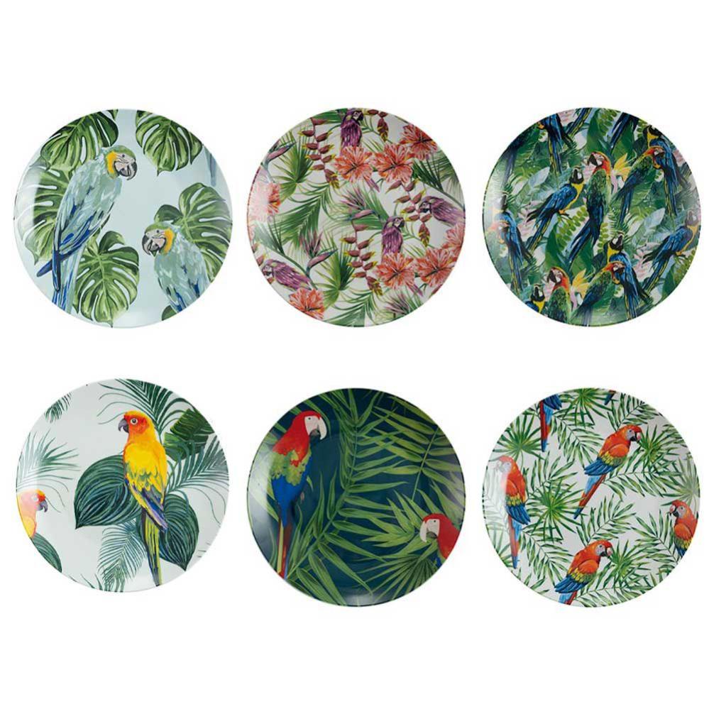 Piatti 20cm Lavabili Lavastoviglie Set 12 Piatti Frutta H&H Corfù In Ceramica – Diametro 20 Cm, Stile Siciliano