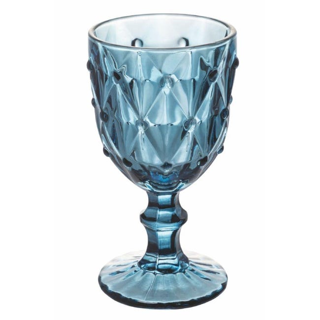 Set De 6 Verres à Pied H&H - Design Côtelé, Couleur Ambre Pivoine, élégant