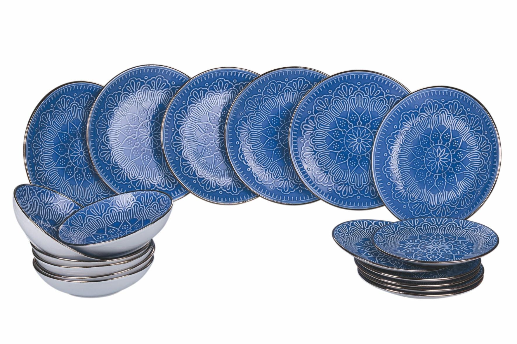 Servizio Piatti Servizio Di Piatti Villa D'Este Home 18 Pezzi Andalusia - Porcellana Per 6 Posti, Microonde E Lavastoviglie Servizio Porcellana Andalusia 18 Pezzi Villa D'este Andalusia
