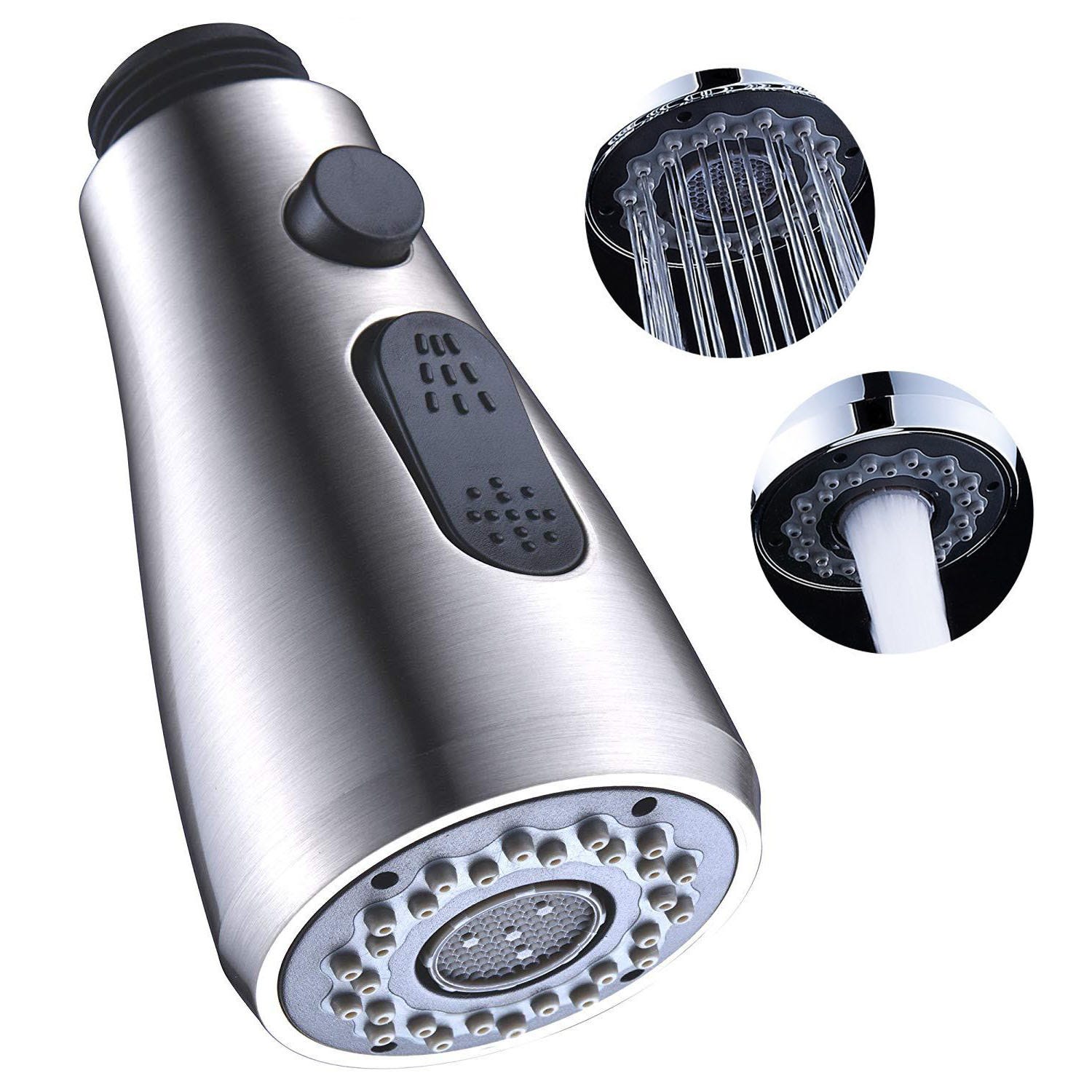 Tête de robinet de cuisine universelle G1/2,aérateur de robinet d'évier,  pièces de rechange Tête de pulvérisateur de robinet à tirette- 2 modes  d'eau