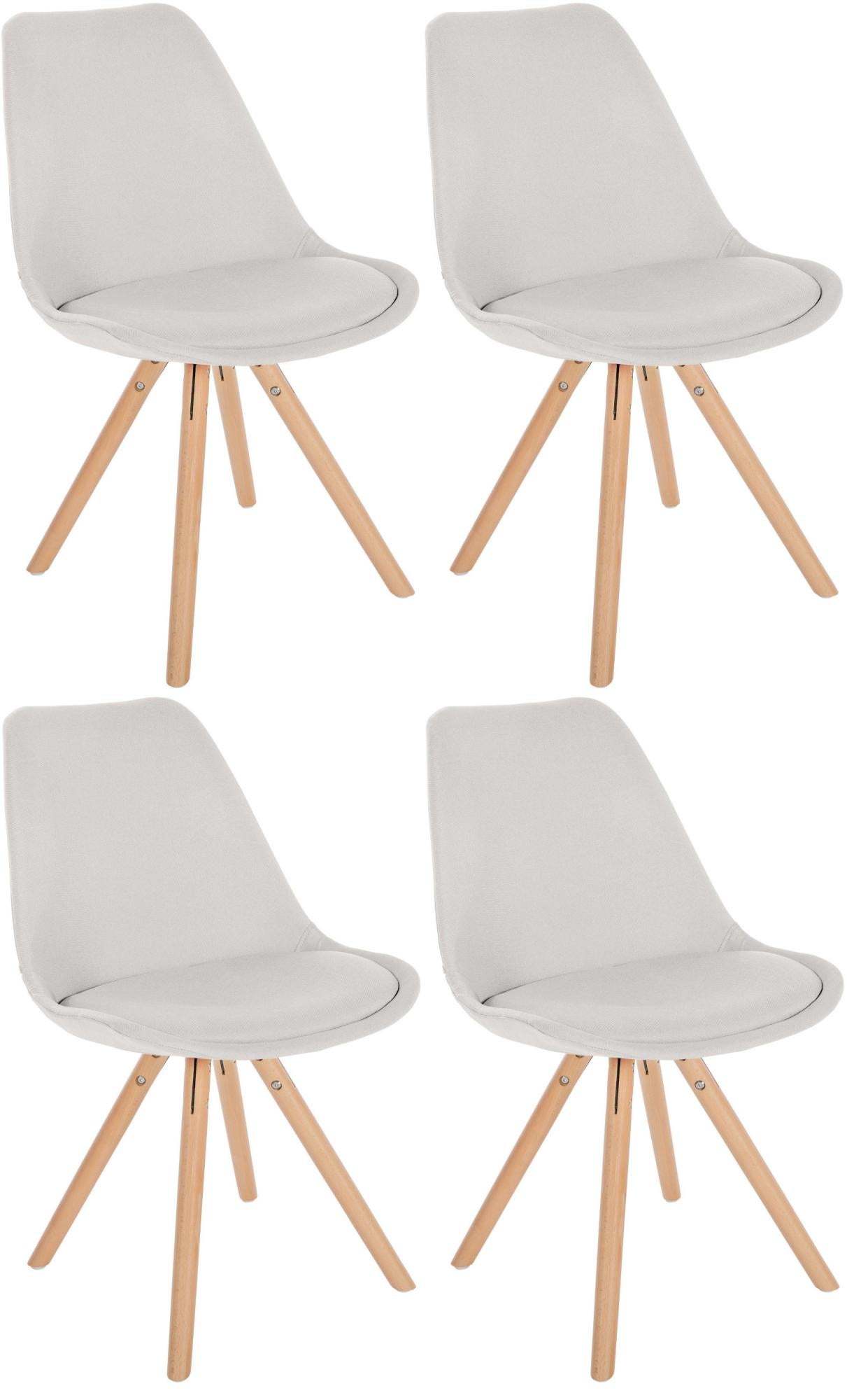 Set de 4 Butacas de salón Sofia en tela Crema|Natural (redondo) | Leroy ...