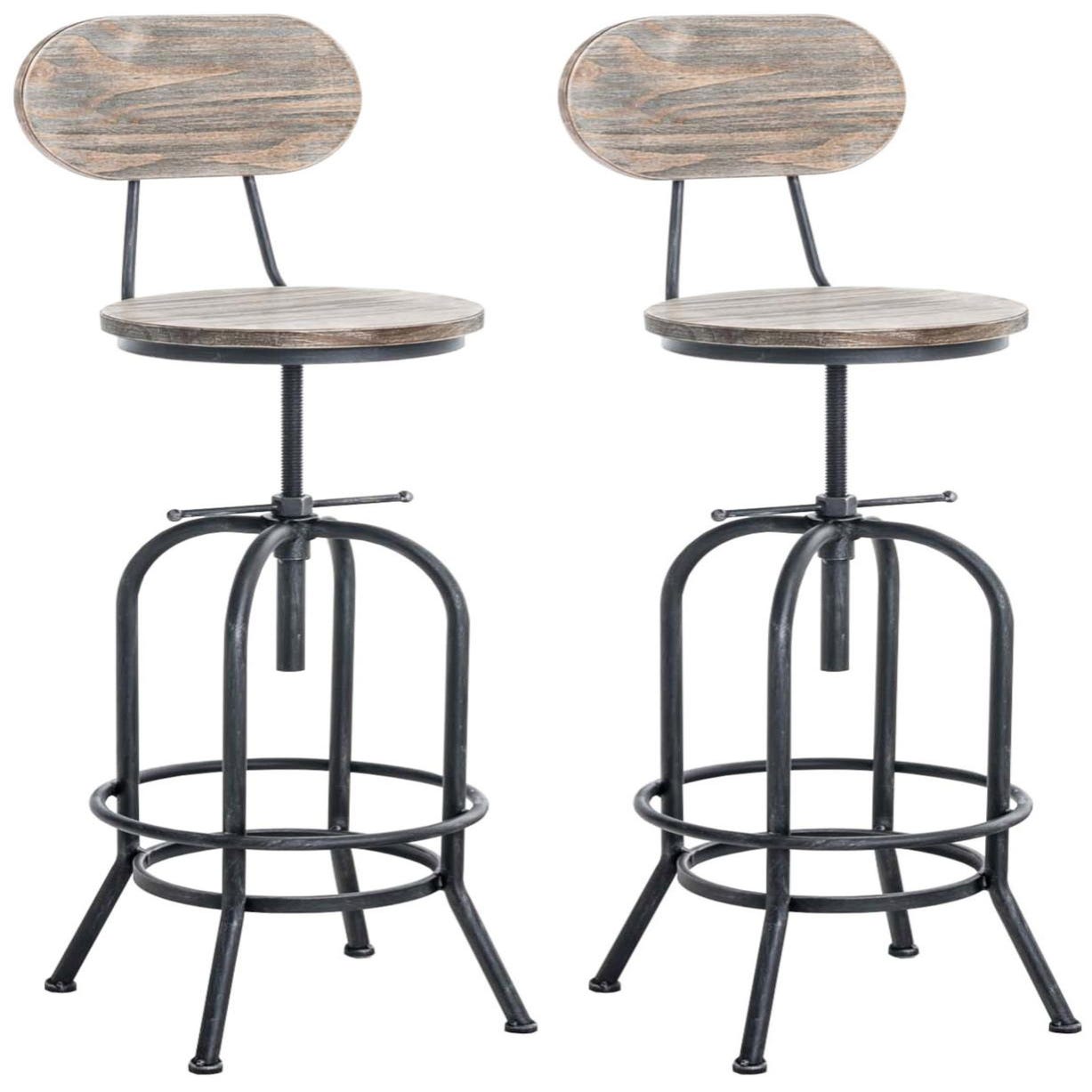 DanDiBo Set 2 Sgabelli Portavasi In Metallo – Nero E Bianco Vintage – Altezze 50 E 75 Cm