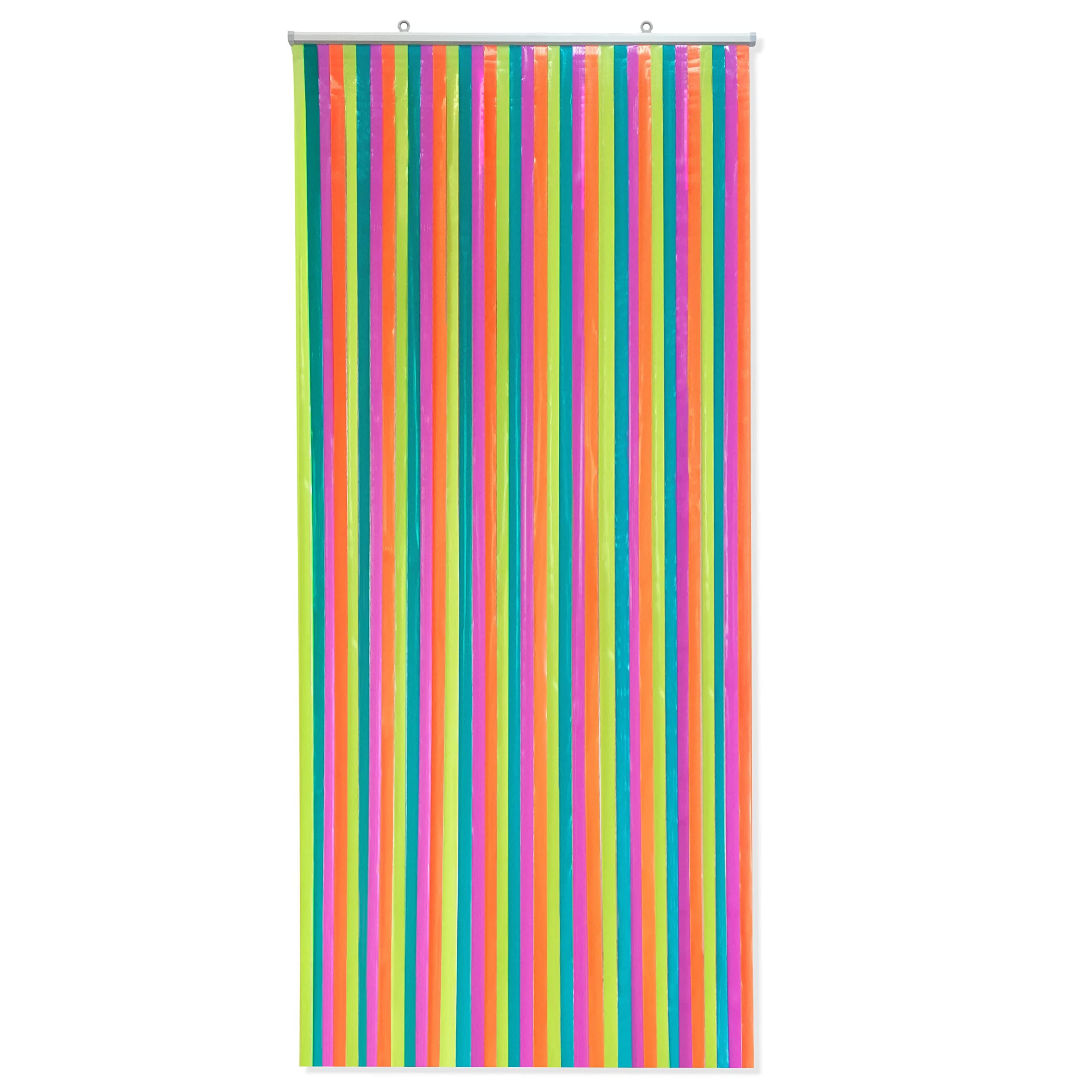 TIENDA EURASIA - Cortina de Tiras de Plástico para Puerta Exterior  Multicolor, 90x220 cm