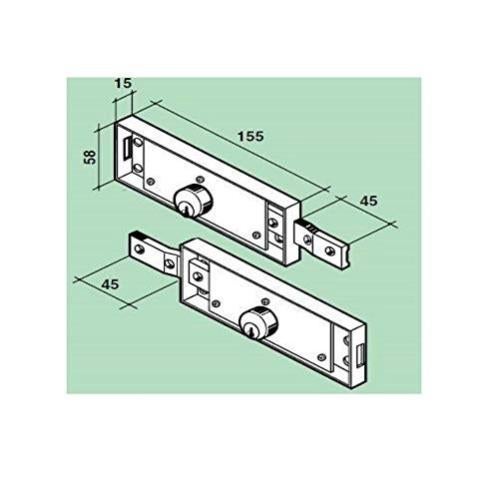 Serratura Laterale Destra Per Serranda - Con Chiave Punzonata E Cilindro 25mm - Foto 3
