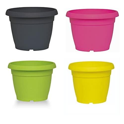 KADAX Vaso da Fiori con Sottovaso - Vaso per Piante in Plastica Minimalista - Vaso Decorativo