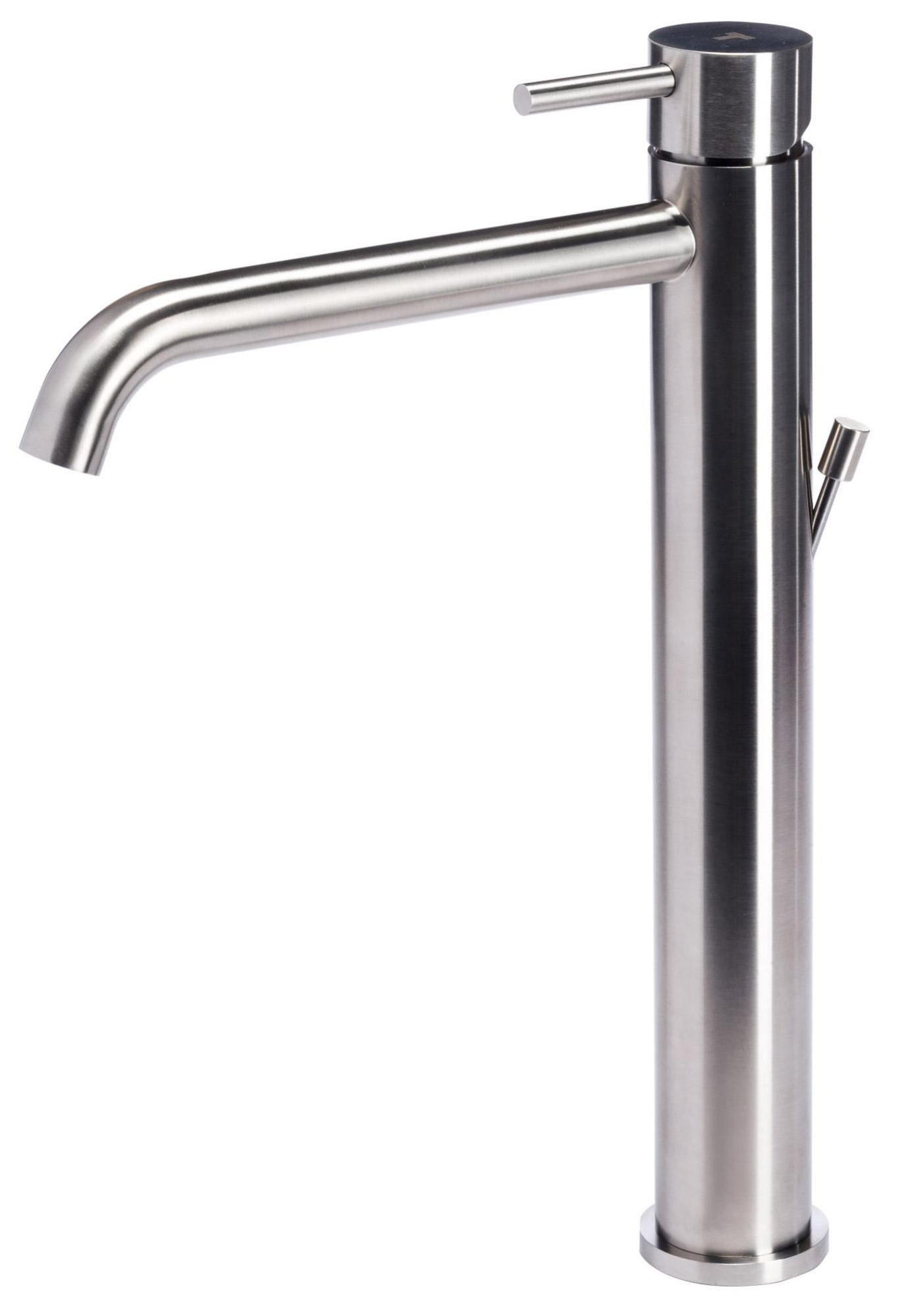 MISCELATORE MONOCOMANDO ALTO PER LAVABO CON SCARICO DA 1 1/4 E TAPPO COPRIPILETTA
