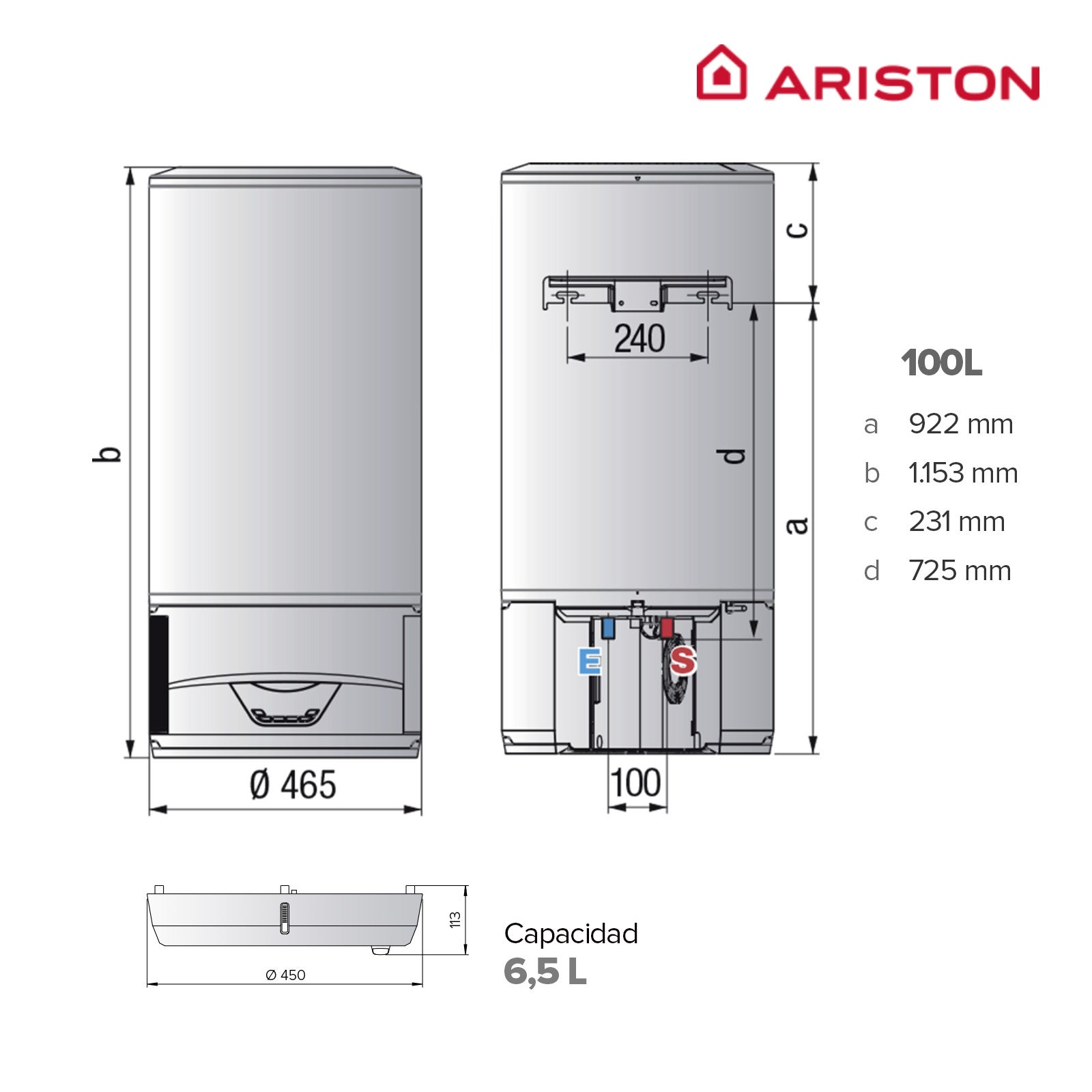 Termo Híbrido, Ariston, Lydos Hybrid Wifi 100 Litros + Depósito De ...