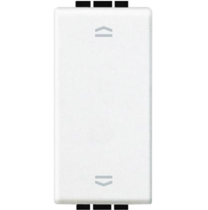 4 Pezzi Commutatore Bipolare Con Pulsante Per Tapparelle - Compatibile Bticino Living Light (Nero)