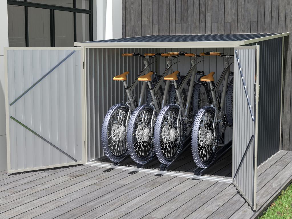 Abri à vélo métal en acier galvanisé gris anthracite 4 m² pour 4 vélos -  NIKI