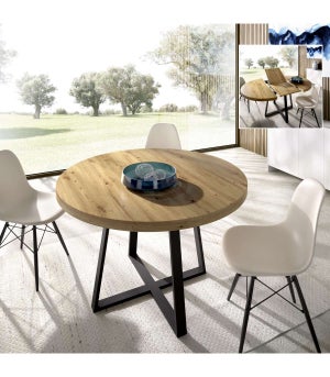 Mesa de metal y terrazo premium marrón 160 cm - Muebles de comedor