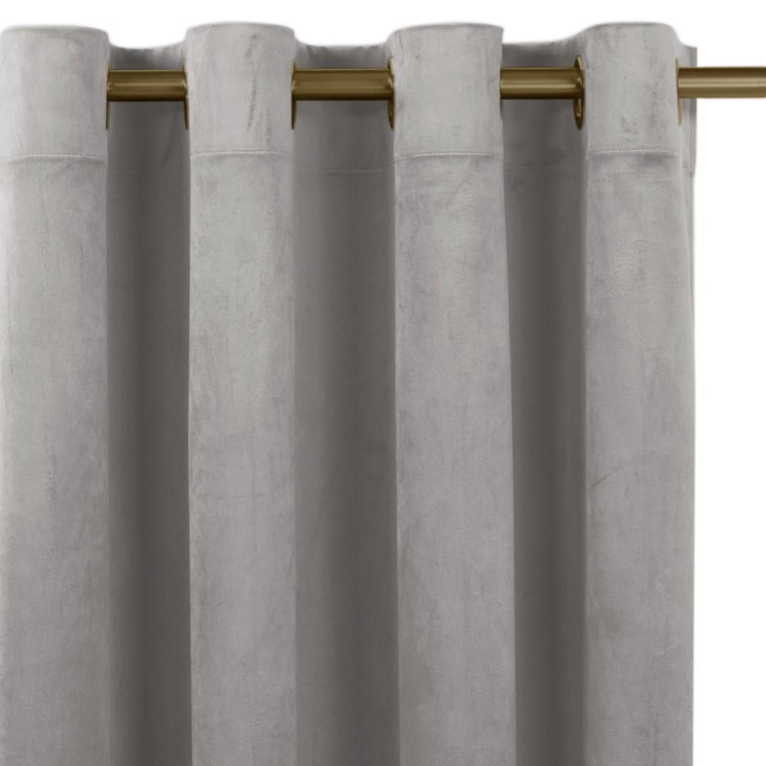 Eurofirany Tenda In Velluto Con Strass – Argento Glitterato – 135x250 Cm – Con 8 Occhielli – Per Camera Da Letto E Soggiorno, Stile Glamour