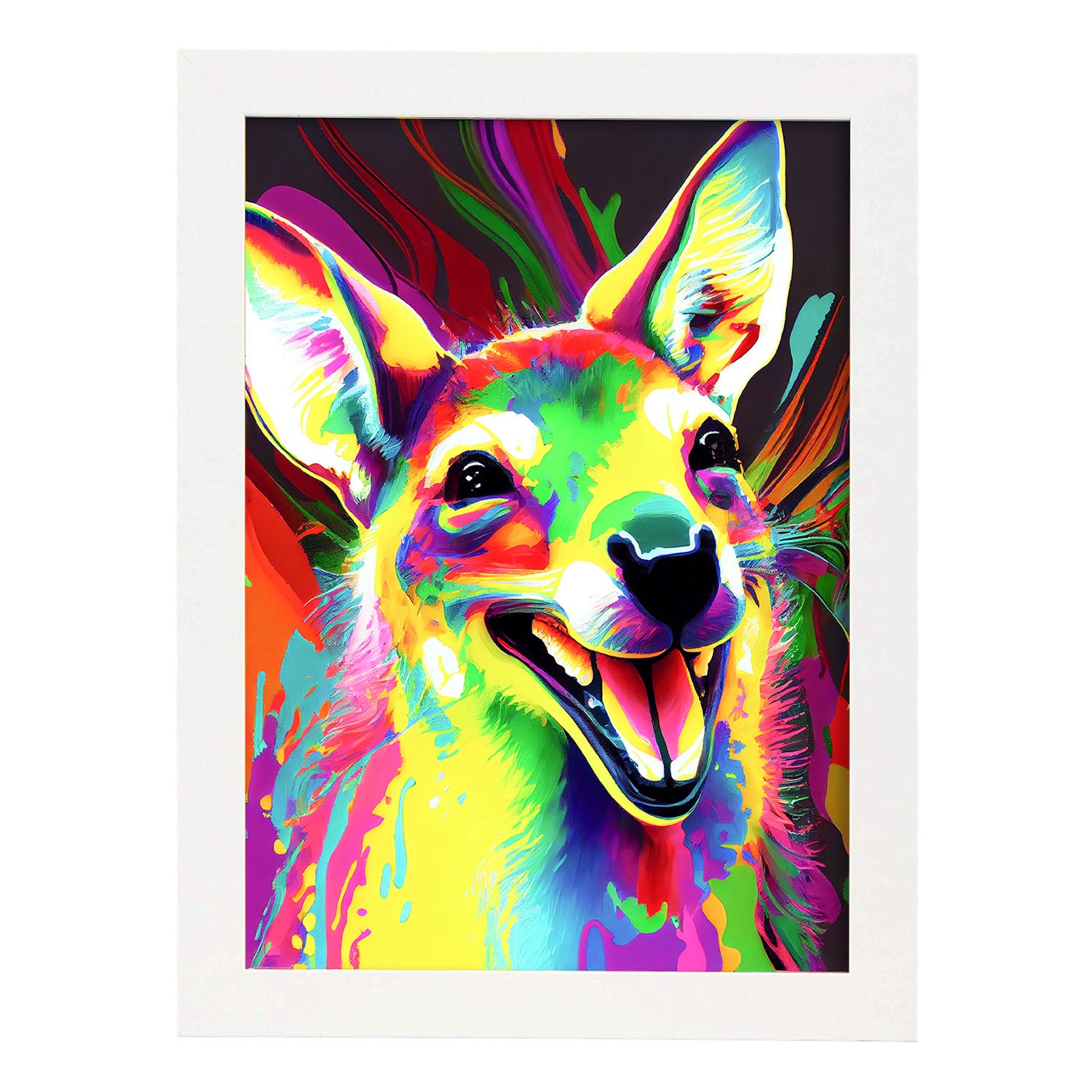 Nacnic Pigrizia Animale Sorridente Variopinta Stampe Di Poster Da Parete  Per Camera Decorazione Di Modello 1 A4 Con Cornici In Legno Chiaro