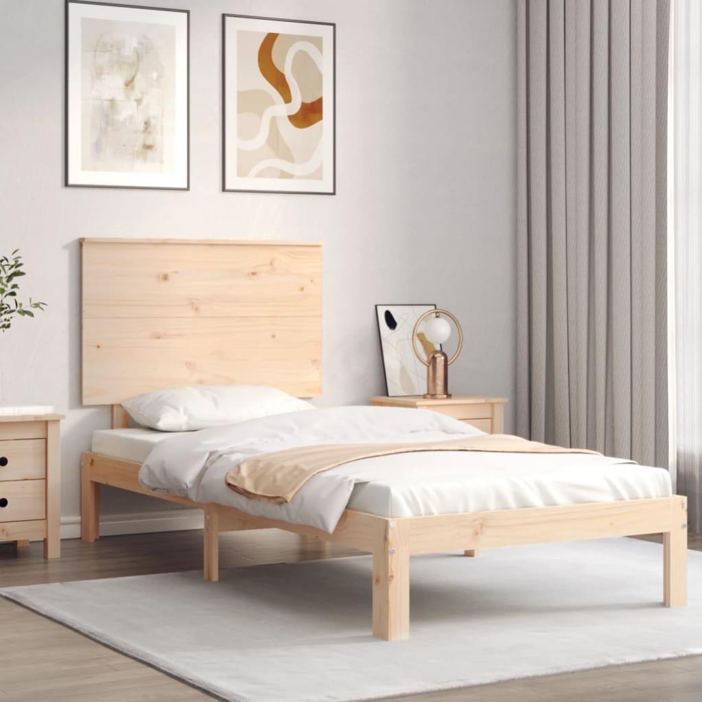 Testiera Letto 156x4x100 cm in Legno Massello di Pino