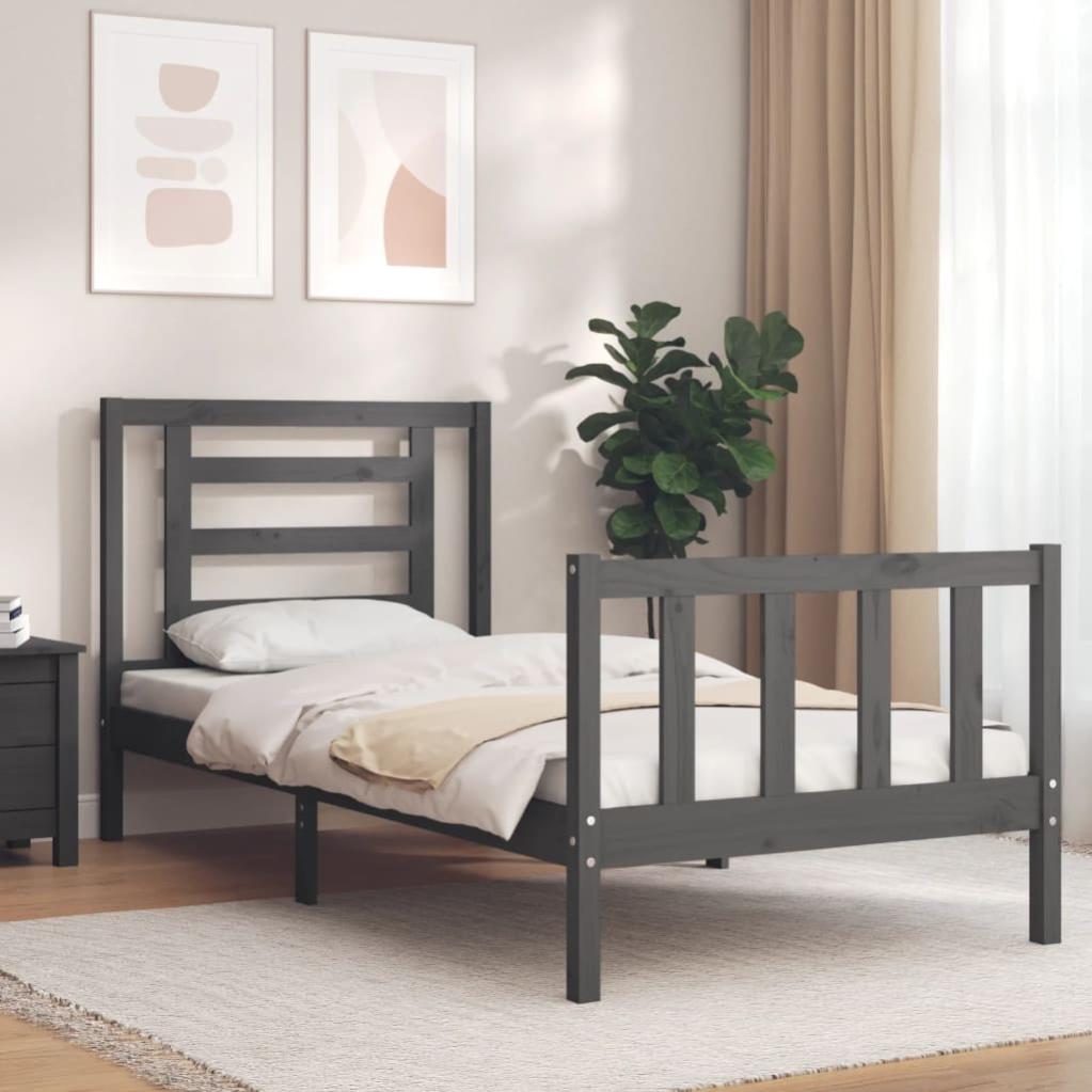 VidaXL Testiera Letto Grigio Cemento 180x200 Cm In Legno Multistrato - Rete Inclusa, Imbottitura In Schiuma, Design Moderno