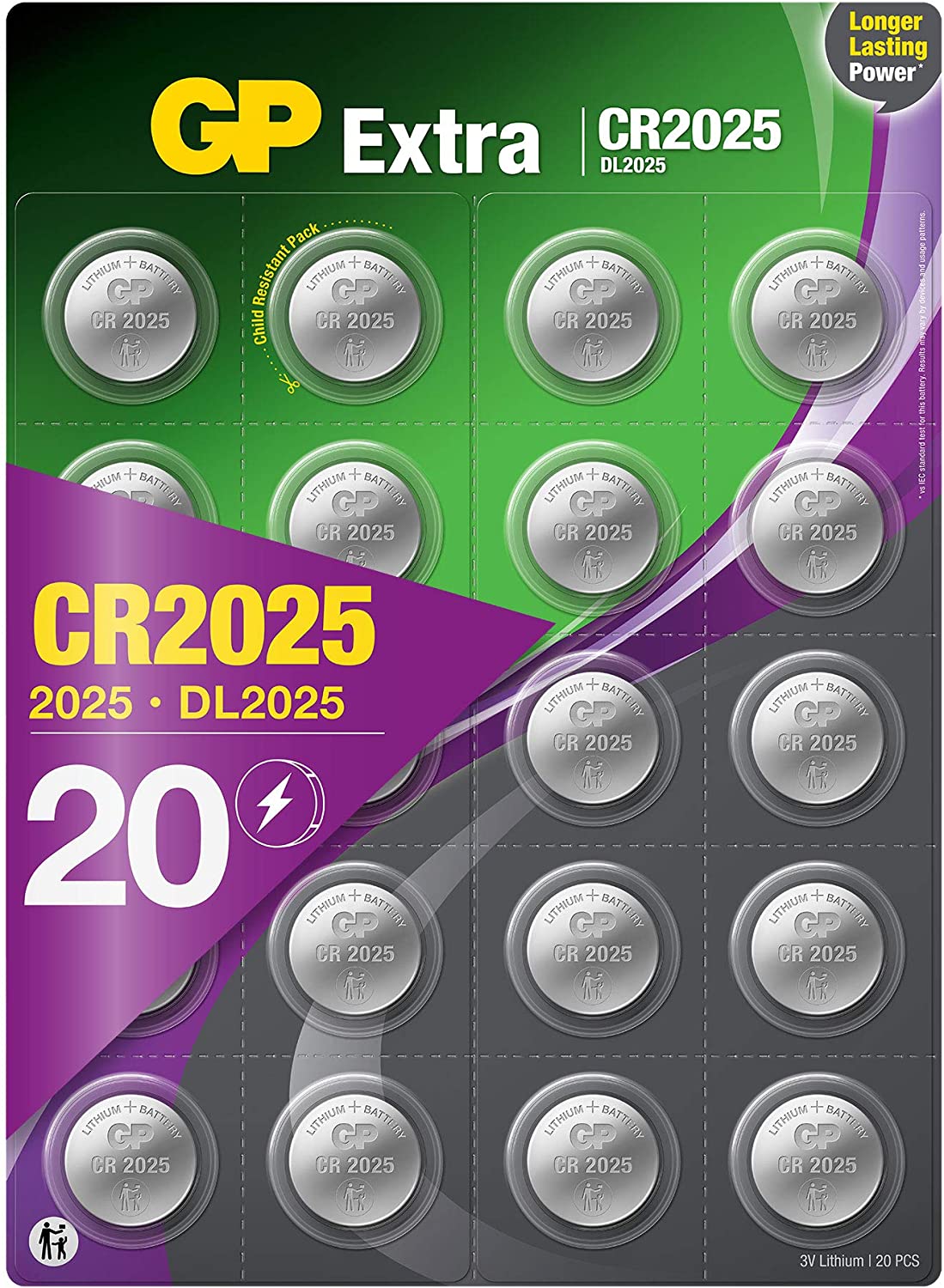 CR2025 Lot de 8 piles bouton au lithium CR 2025 3 V : :  High-tech