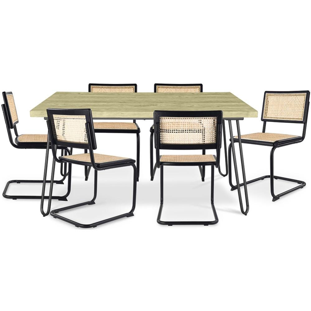 Nqyjm Set da pranzo da giardino 7 pezzi e cuscini in rattan sintetico nero mobili da Nqyjm Set da pranzo da giardino 7 pezzi e cuscini in rattan sintetico nero mobili da